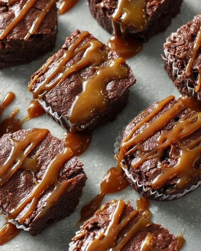 Deliciously rich boozy brownies topped with chocolate and a splash of whiskey.