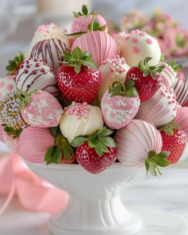 Beautiful chocolate-covered strawberry bouquet for gifts and celebrations