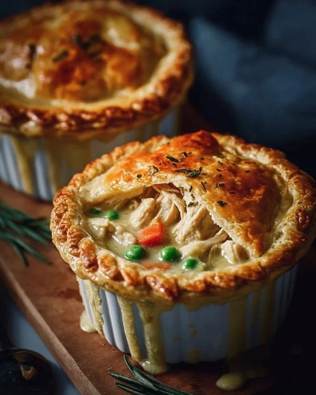 Creamy chicken pot pie with flaky crust and rich filling