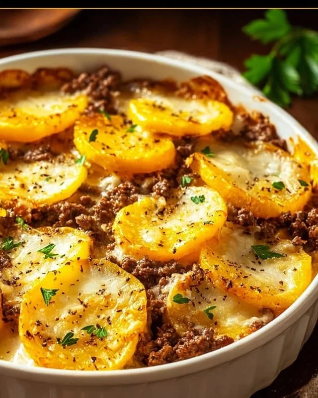 Delicious Hobo Casserole with ground beef and vegetables