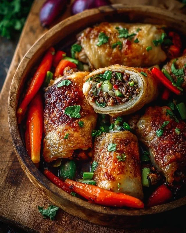 Delicious pan-roasted chicken served with colorful vegetables on a platter.