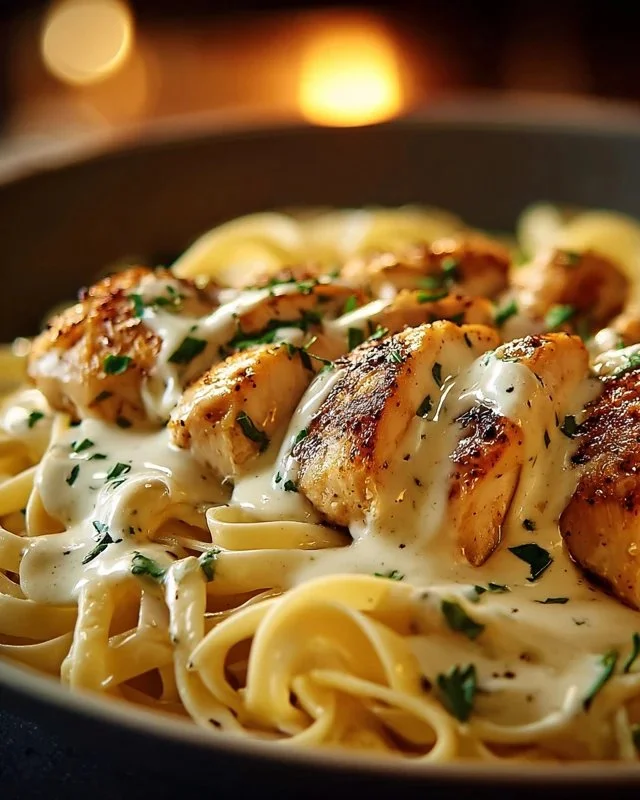 One-Pan Chicken with Buttered Noodles dish served on a plate