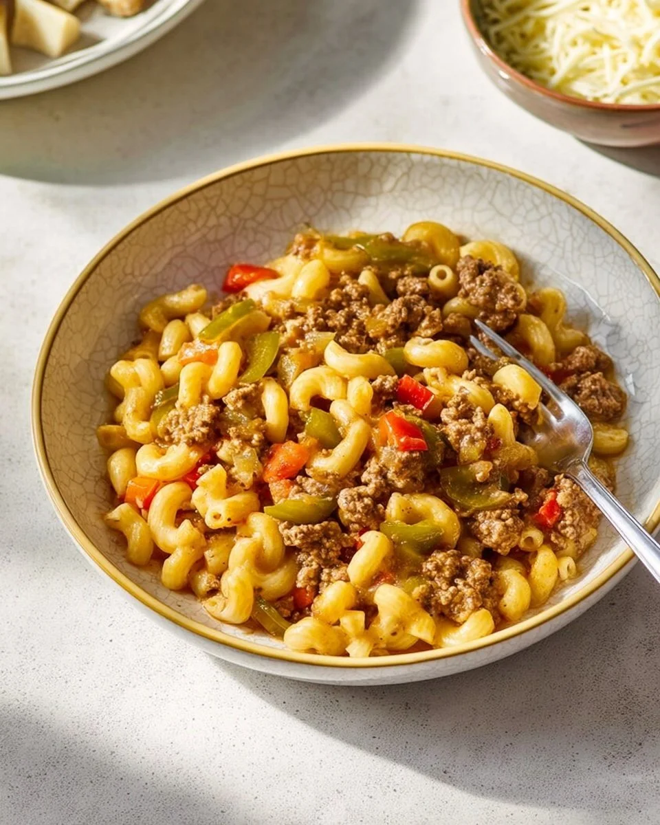 Delicious One Pot Taco Macaroni dish served in a bowl