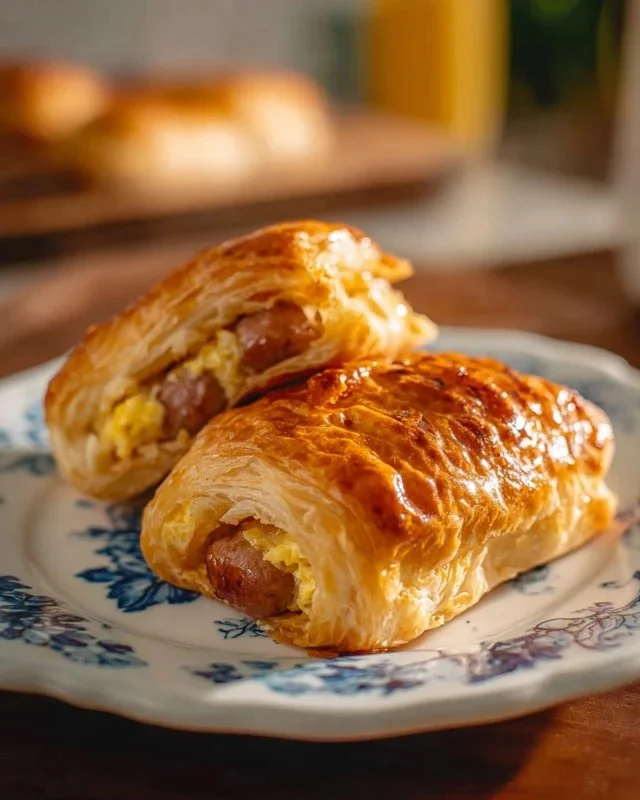 Delicious Sausage and Egg Roll-Ups served on a plate