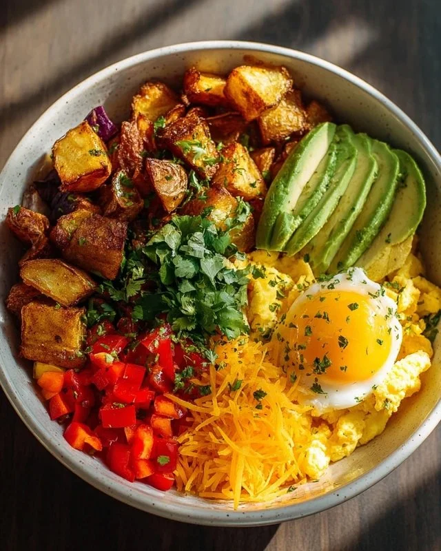 Delicious Southwest Spice Green Chile Bowl garnished with fresh herbs and spices