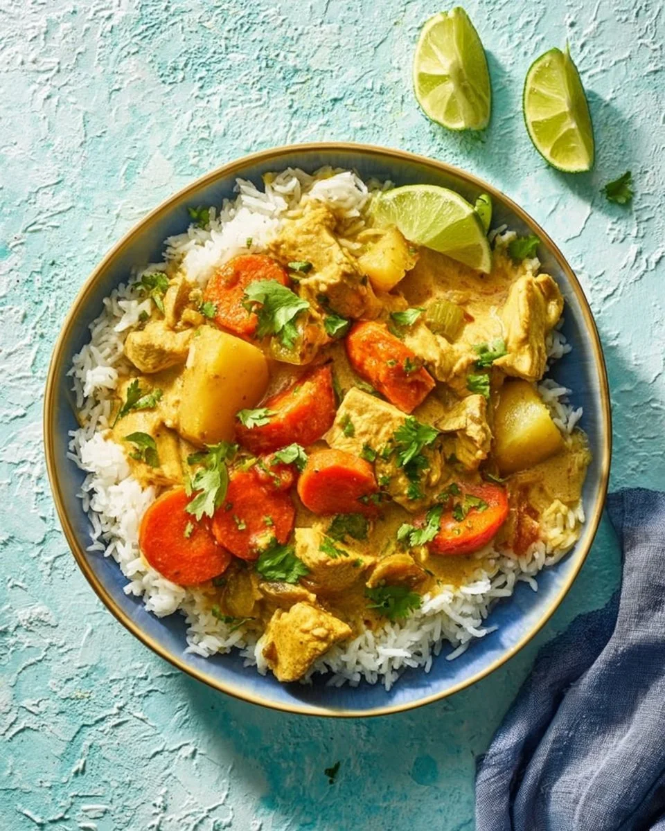 Bowl of Thai-inspired Tofu Green Curry with vegetables