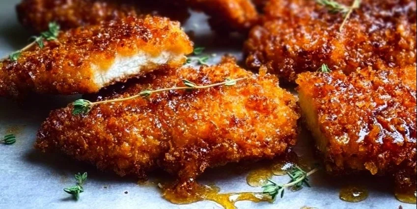 Baked Crunchy Hot Honey Chicken