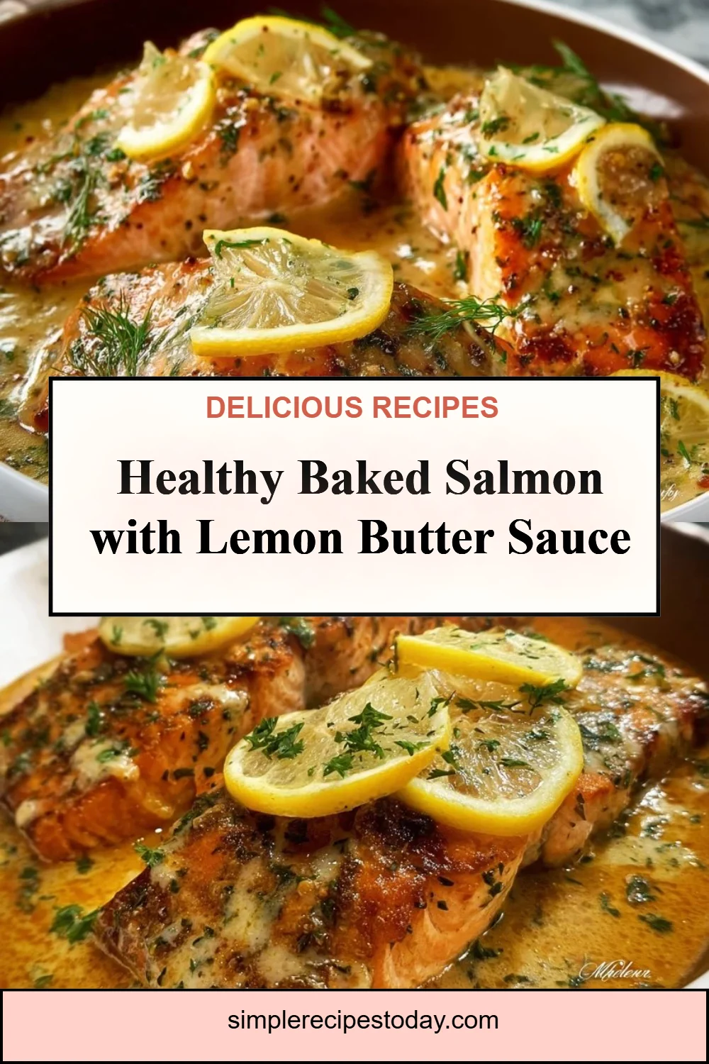 Baked Salmon with Lemon Butter Cream Sauce