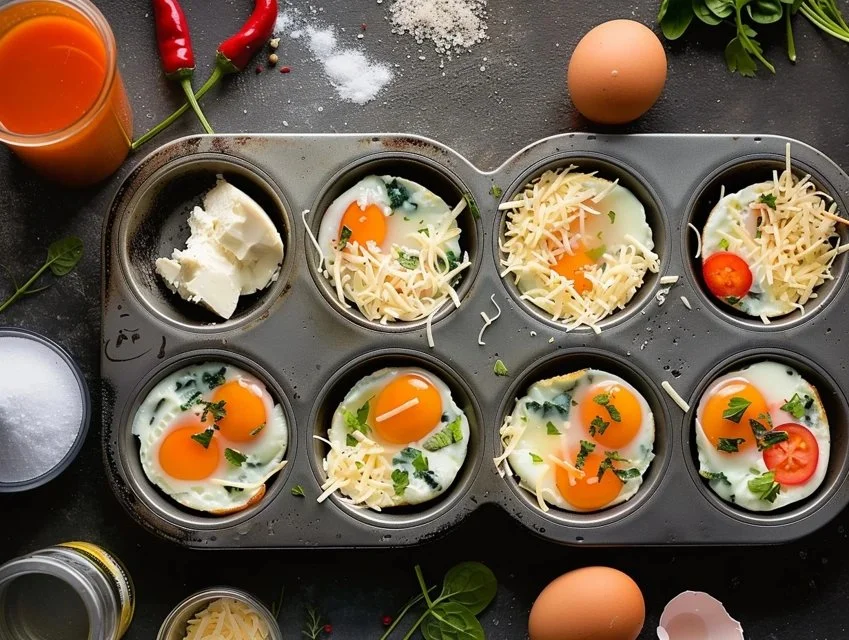 Cheesy Muffin Tin Cottage Cheese Egg Bites