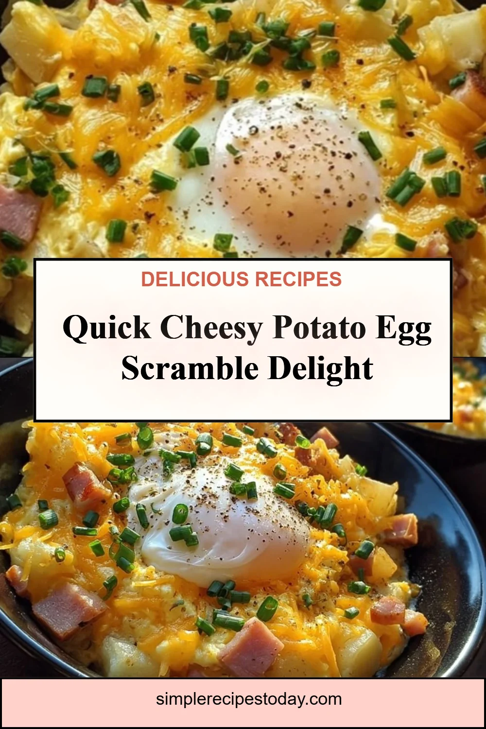 Cheesy Potato Egg Scramble
