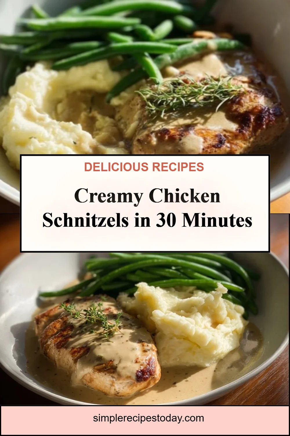 Chicken Schnitzels with Creamy Sauce