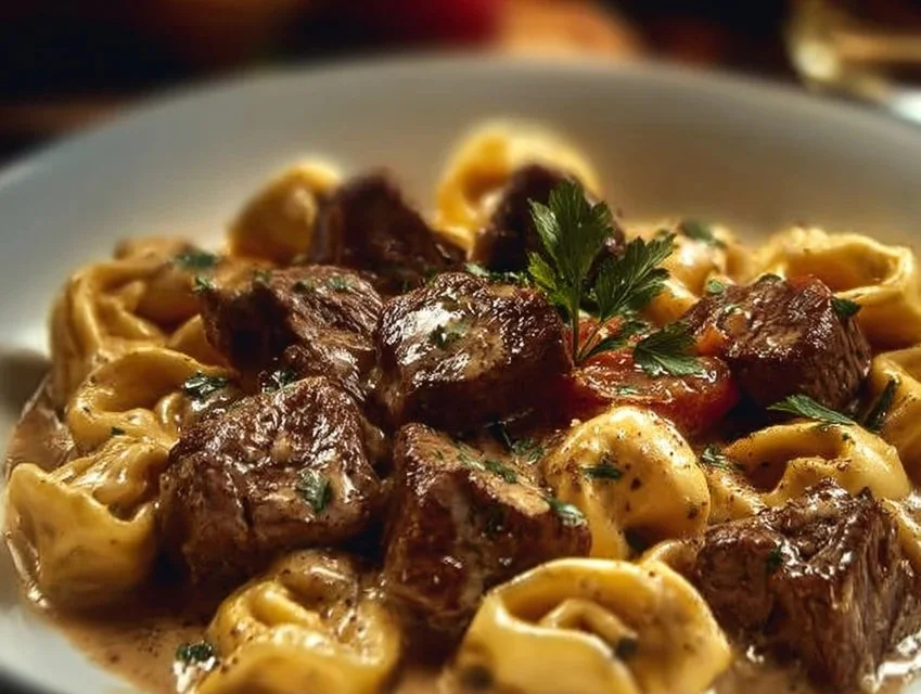 Cracked Garlic Steak Tortellini in Creamhouse Sauce Bliss