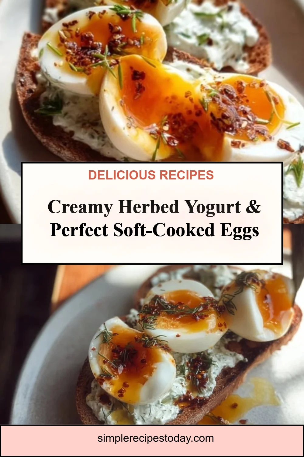 Creamy Herbed Yogurt and Soft-Cooked Eggs