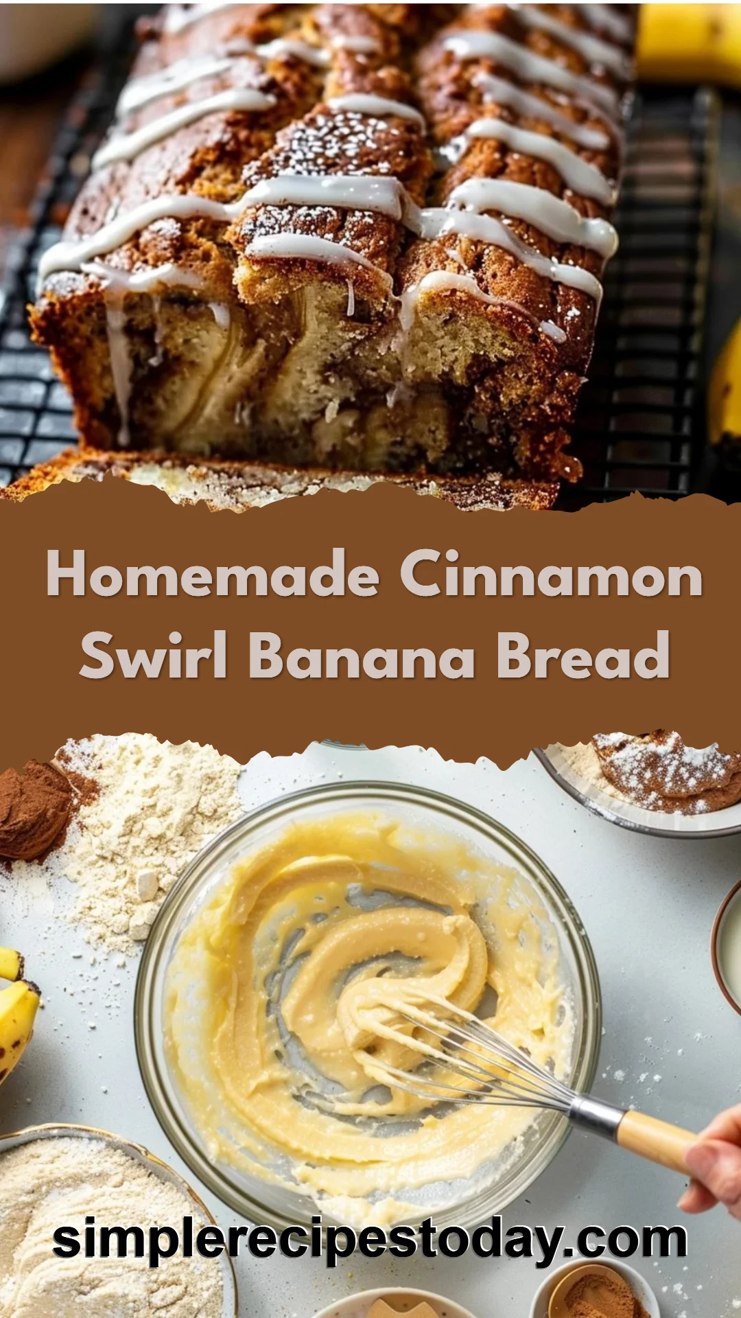 Homemade Cinnamon Swirl Banana Bread