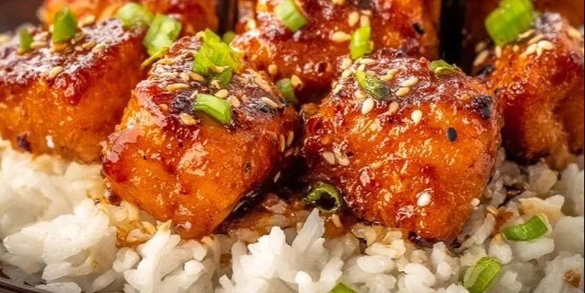 Honey Garlic Salmon Bites