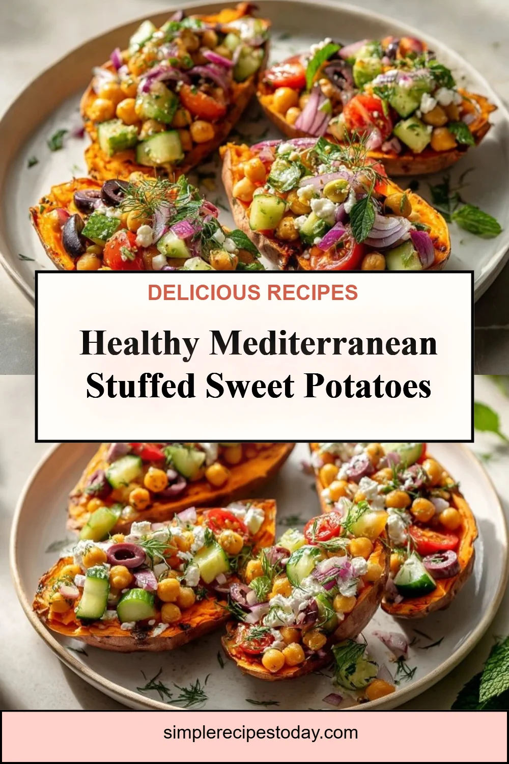 Mediterranean Stuffed Sweet Potatoes
