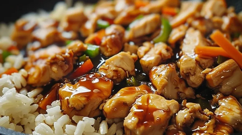 One-Pan Honey BBQ Chicken served with rice for a delicious meal