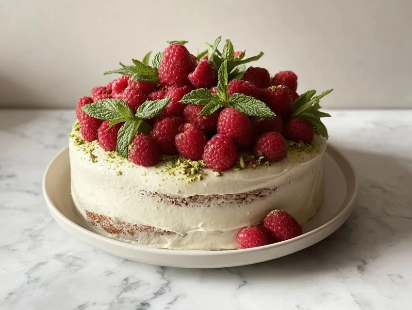 Pistachio Raspberry Cake
