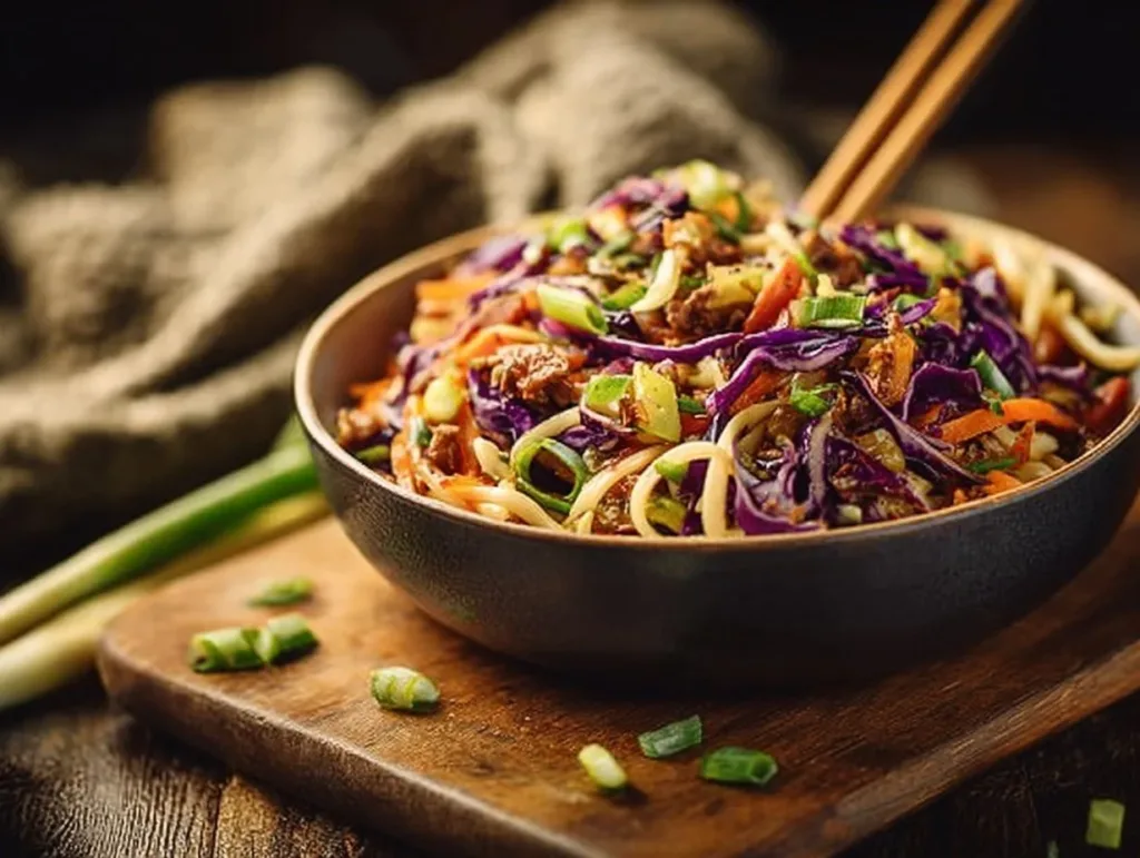 Delicious potsticker noodle bowls with vibrant vegetables and savory broth