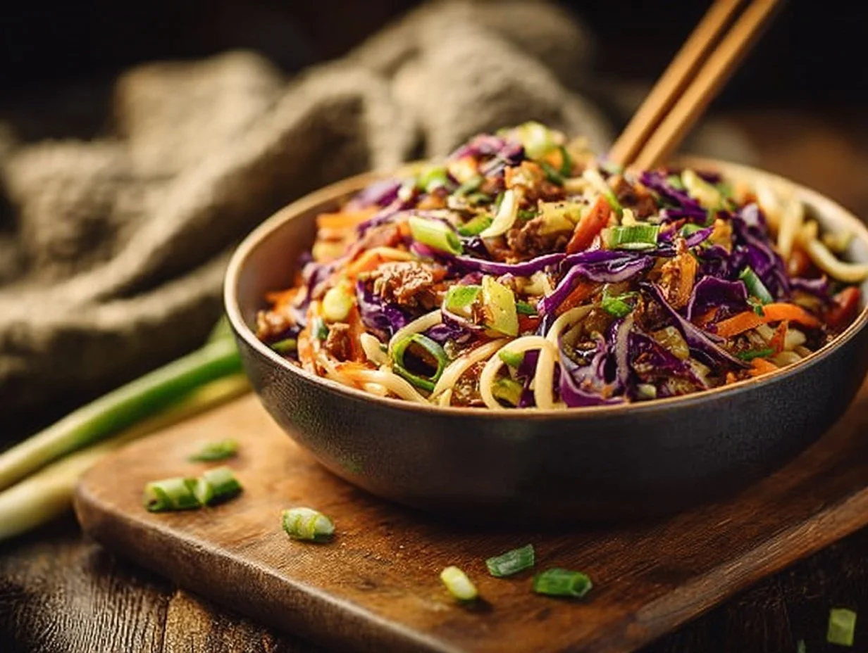Delicious potsticker noodle bowls with vibrant vegetables and savory broth