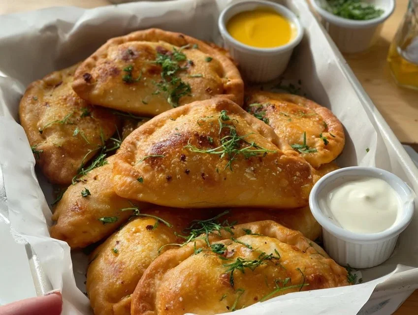 Plate of soft fried buns freshly cooked and ready to enjoy
