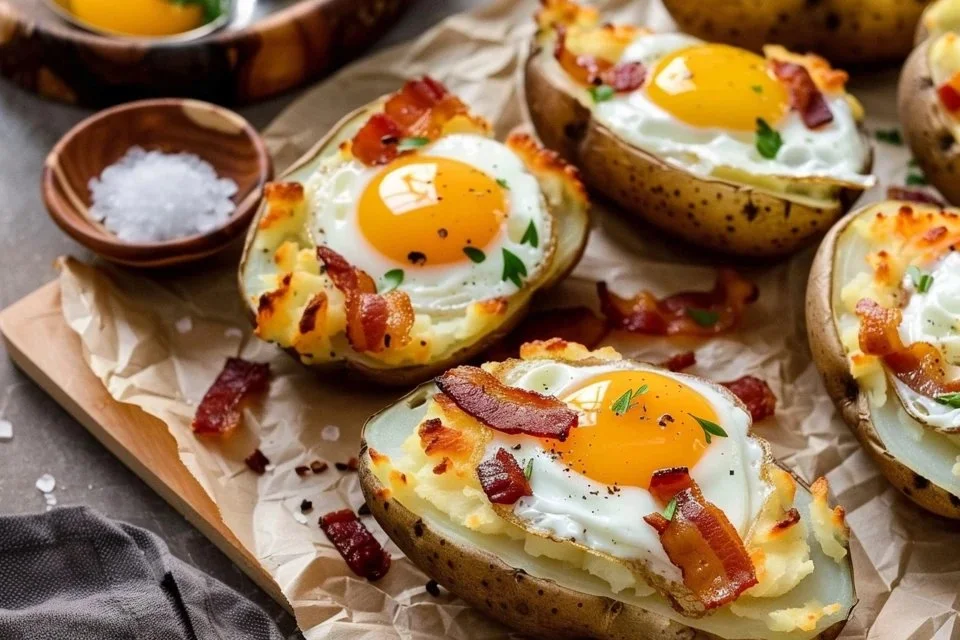 Twice Baked Loaded Breakfast Potatoes
