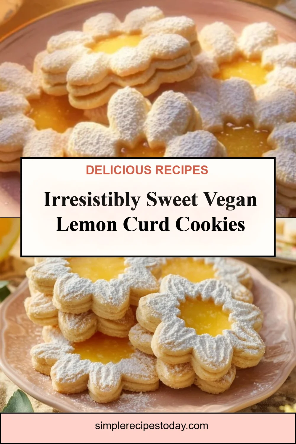 Vegan Lemon Curd Shortbread Cookies